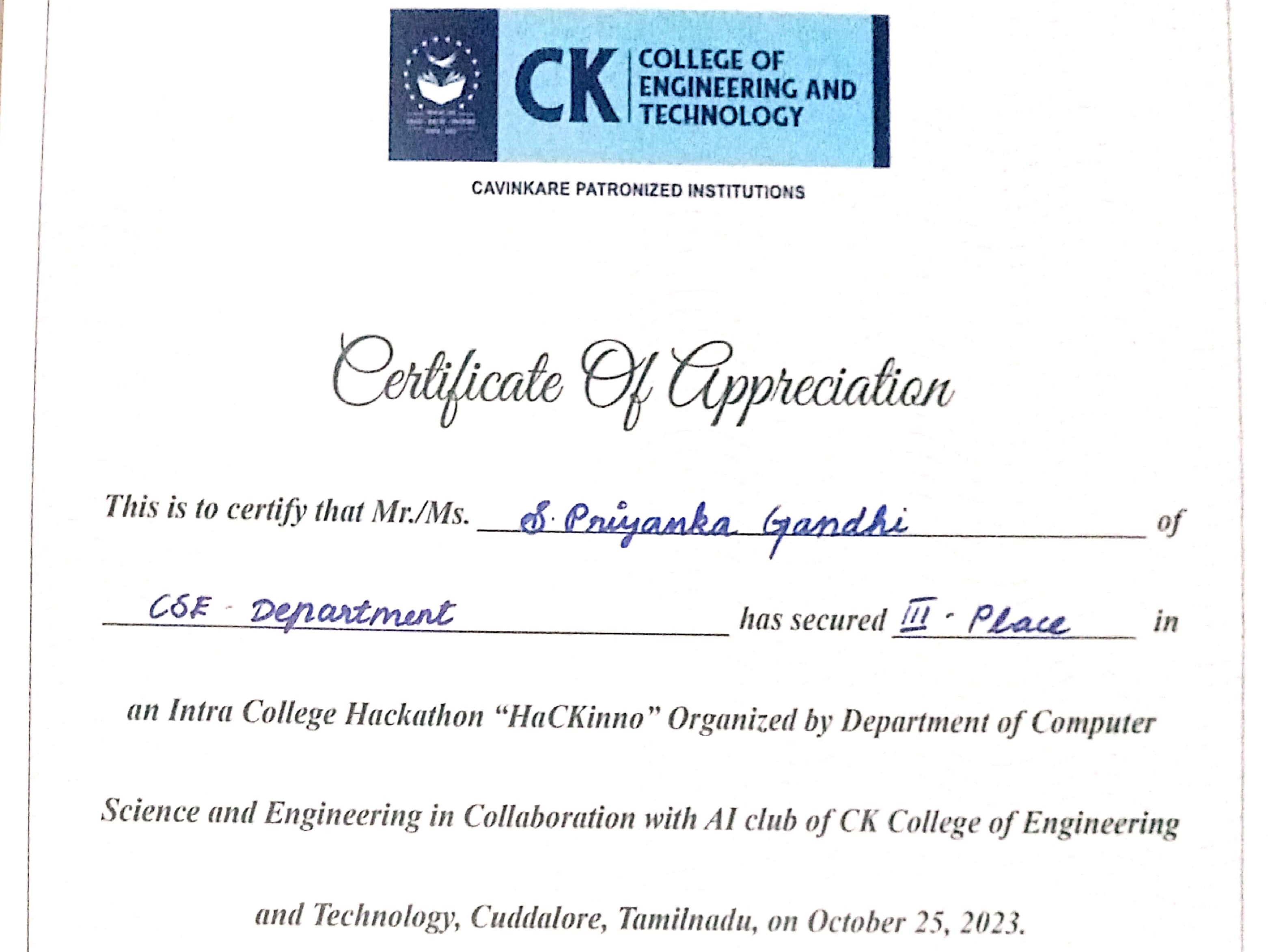 Certificate 3